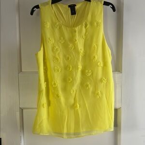 Ann Taylor Yellow Embellished Tank Top